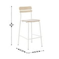 thumbnail image 5 of Flash Furniture Cyprus Contemporary Steel/Wood Slat Back Barstool White/Antique White, 5 of 12