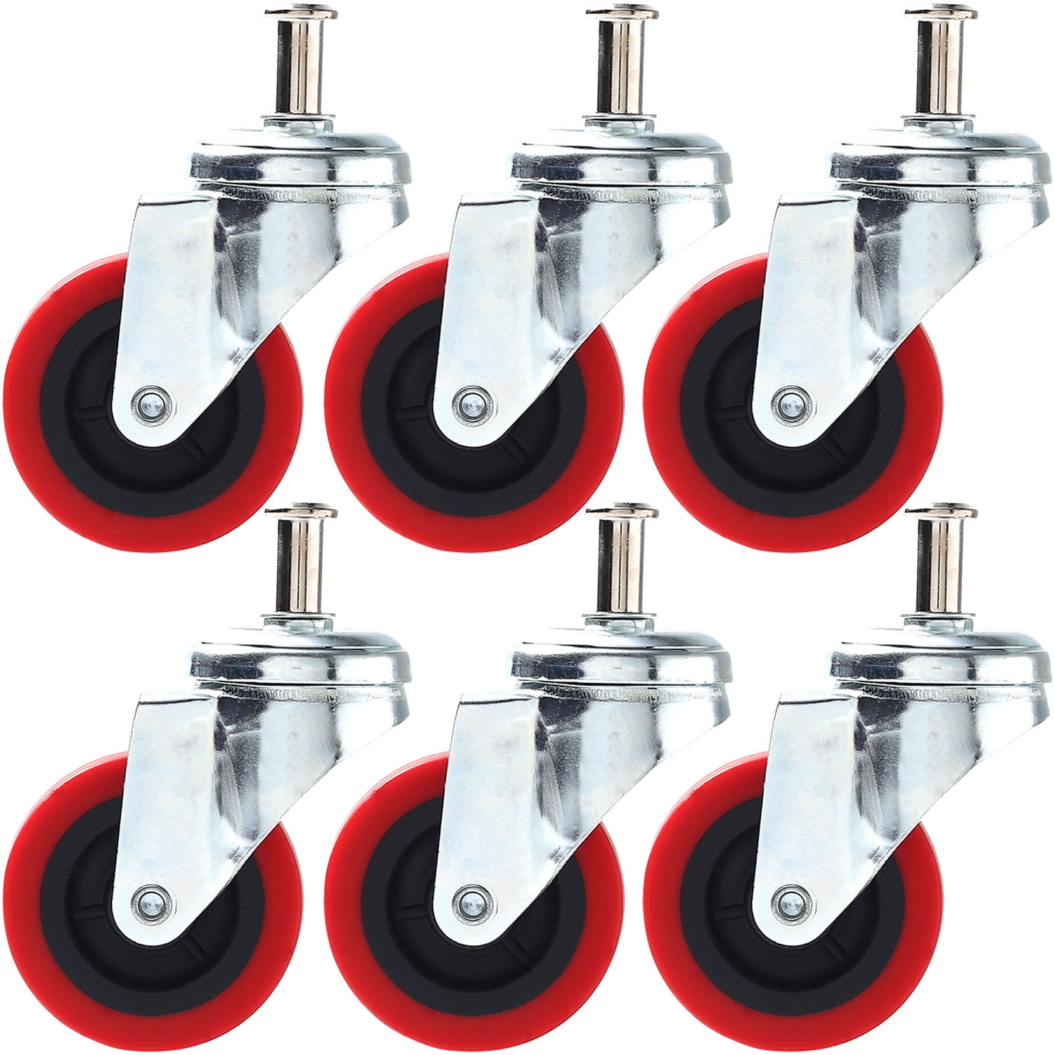 6 Pack 2" LOW PROFILE Swivel Caster Wheel For Creeper Service Cart Stool 