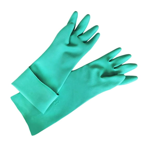 Portable Nitrile Gloves Reusable Washing Cleaning Hands Wear Resistant Durable Rubber Gloves for Gardening Garden Home Kitchen 45cm XL