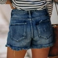 thumbnail image 3 of Cut Off Denim Shorts for Women Frayed Distressed Jean Short Cute Mid Rise Ripped Hot Shorts Comfy Stretchy, 3 of 6
