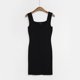 thumbnail image 1 of Vestido de tirantes finos de moda Vestido ajustado de algodón Vestido de una pieza para mujer Negro Tamaño libre, 1 of 1