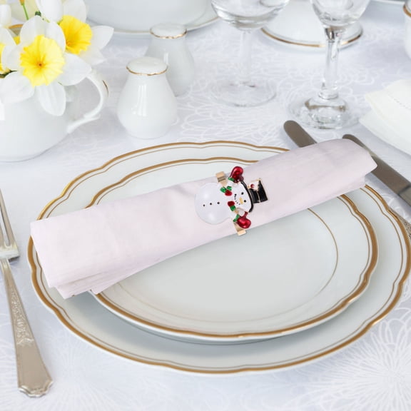 RENACLIPY Snowman Napkin Holiday Table Decor Set, 4 Pieces Assorted Colors, Festive Christmas Dining Accessories