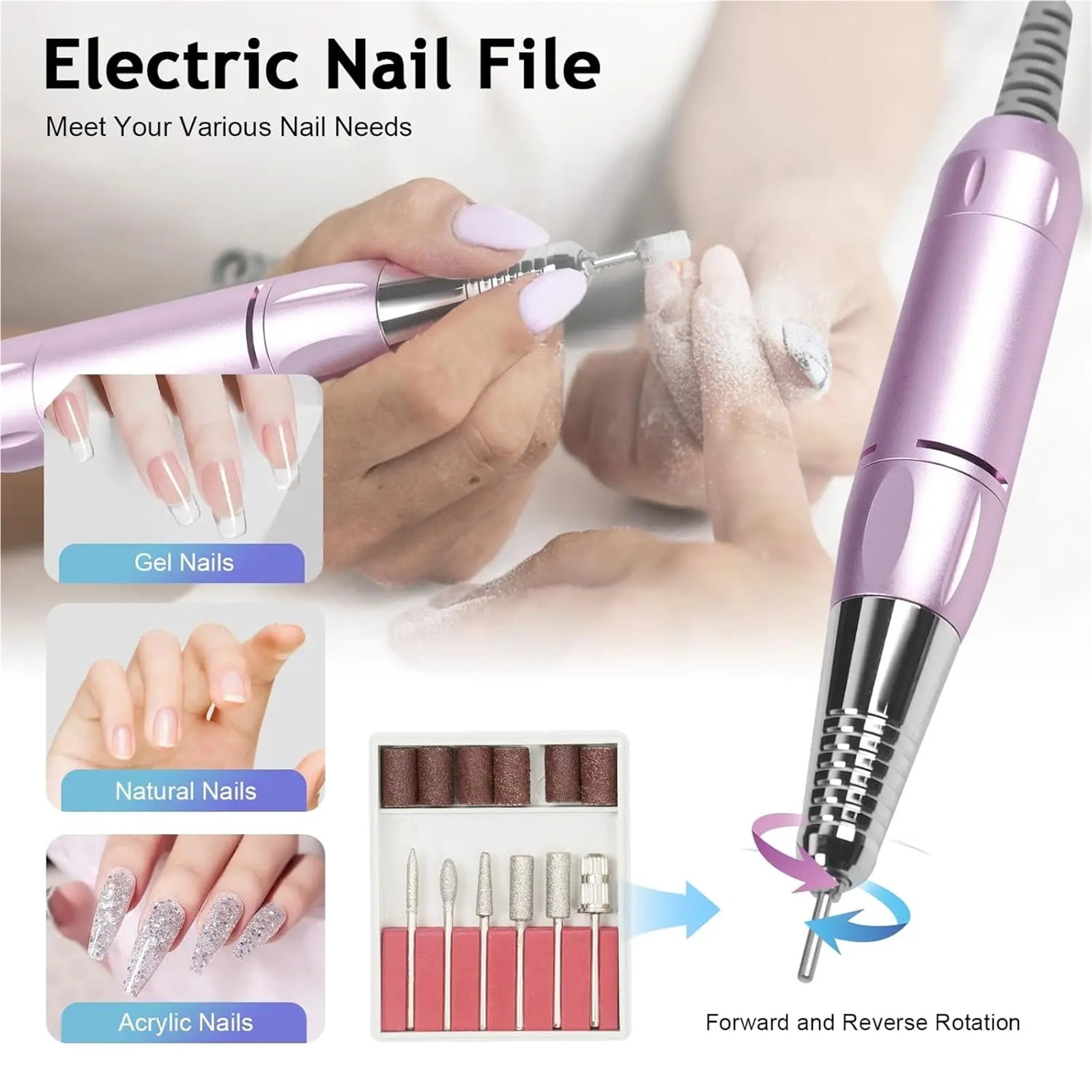 5 in 1 Nail Drill Manicure Machine, Professional 30000rpm Electric Nail Drill Machine, Electric , Nail Lamp for Nails Manicure