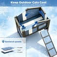 thumbnail image 3 of Cool Outdoor Cat House for Summer, Double-Layer Insulated Cat Shelter with Escape Window & Extended Ramp, Blue, 3 of 10