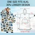 thumbnail image 4 of Oversized Wearable Blanket Hoodie,White Elephant Pattern Sherpa Blanket Hoodie with Super Pockets,Super Warm Fuzzy Pullover for Women & Men, 4 of 6