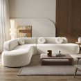 thumbnail image 3 of Harper & Bright Designs Modular Curved Foam Sectional, Chenille Compressed Sofa, 2 PC Free Combination Floor Sponge Couch for Living Room and Office, Beige, 3 of 14
