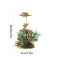 thumbnail image 3 of Candle Holders Christmas Decor - Gold Reindeer Candlestick with Pine Branches, Pinecones, Red Berries for Taper Table Centerpiece Festive Ornaments Mantel Home, 3 of 6
