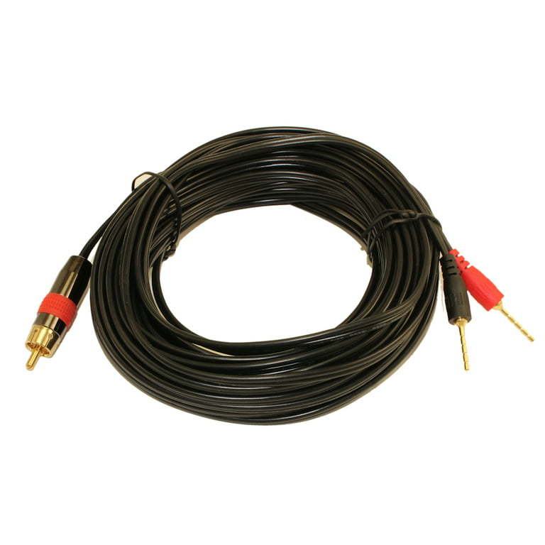 35ft 1 Wire SubWoofer 18AWG (1 RCA to 2 Pos/Neg Speaker Connects