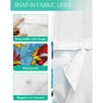 thumbnail image 3 of No Hook Shower Curtains with Snap in Liner, Vintage Sunflower Rooster Waterproof Fabric Shower Curtain, Summer Elegant Flower Double Layers & See-Through Top Window Bathroom Curtains 72''x72'', 3 of 6