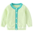 thumbnail image 3 of Usaibhir Girls' Cardigans Sweater Cotton School Uniforms Button Solid Long Sleeve Knit Sweaters for 3-4Y Green, 3 of 9