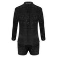 thumbnail image 5 of GXFC Men Summer Outfits Set Clothes Long Sleeve Hollow Out Button Down Shirt Shorts Clothing, 5 of 5