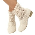 thumbnail image 3 of Bottines Tendance pour Femmes Design Lacets Talon Bas - sur Chaussures Courtes pour Automne Saison, 3 of 6