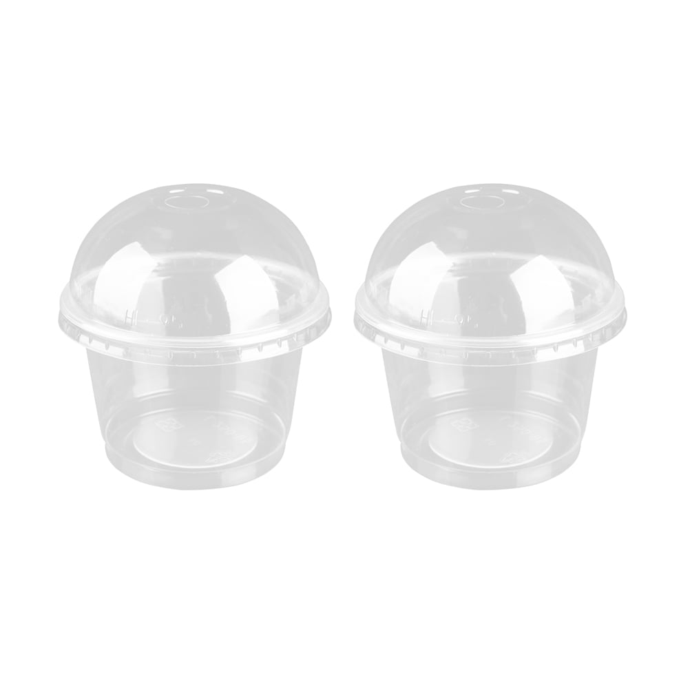 Cshangzei 50 Pcs 8oz Clear Plastic Cup with Dome Hole Lids,Disposable Ice  Cream Cups,Take away Food Containers Bowls for Dessert,Salad,Fast