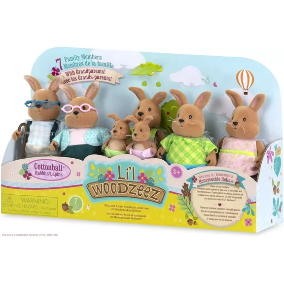 lil Woodzeez The Cottonball Family Miniature Figurine Set