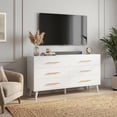 thumbnail image 6 of Lofka Dresser for Bedroom with 6 Drawers, Wooden Chest  with Metal Handle for Living Room, White, 6 of 8