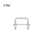 thumbnail image 3 of Unique Bargains Square U-Bolts 2 Sets 52mm Inner Width 50mm Length M8 304 Stainless Steel U Clamp Bolt, 3 of 5