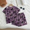 thumbnail image 5 of Grblisyd Girls Summer Outfits 2 Piece Set Short Sleeve Crew Neck Shirts and Elastic Waist Shorts Sets Kids Cute Animal Print Clothes 7-8 Y, 5 of 7