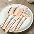 thumbnail image 6 of ENLOY 20 Piece Silverware Set Stainless Steel Flatware Cutlery Set Knife Fork Spoon Service for 4, Rose Gold, 6 of 7