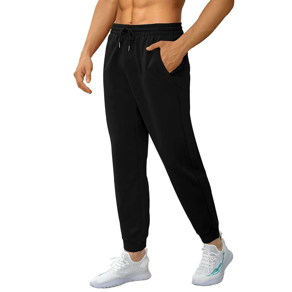 Mens Black Color Polyester stretchable Track pants in Lycra Fabtic