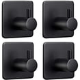 thumbnail image 1 of Gancho Adhesivo de 4 Piezas, Ganchos de Pared de Acero Inoxidable para Cocinas, Sala de Estar y Oficina Negro, 1 of 7