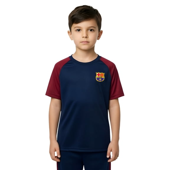 Icon Sports FC Barcelona Boys Training Class T-Shirt Navy - Small