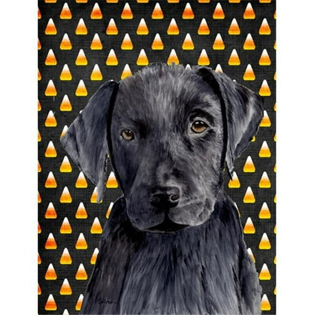 Carolines Treasures SC9175GF Labrador Candy Corn Halloween Portrait Flag Garden Size