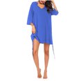thumbnail image 1 of Gibobby Playera Corte clásico para Mujer Camiseta suelta informal con cuello en V para mujer, blusa manga corta con estampado(Azul,M), 1 of 4