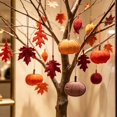 thumbnail image 7 of 18 Pcs Fall Ornaments for Tree, Wooden Maple Leaf Harvest Decor，Fall Christmas Tree Decorations, Autumn Party Thanksgiving Holiday Wall Decor,B, 7 of 7