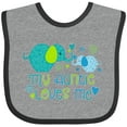 thumbnail image 3 of Inktastic My Auntie Loves Me- cute elephants Boys or Girls Baby Bib, 3 of 4