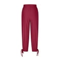 thumbnail image 4 of Juslio Women Pants High Waist with Pockets Elastic,Waist Casual Linen Joggers Pants M, 4 of 9