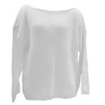 thumbnail image 4 of Bibifish Womens Sweaters Loose Fit Off The Shoulder Pullover Sweaters Baggy Long Sleeve Sweaters Trendy Autumn Knitted Tops For Ladies, 4 of 4