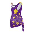 thumbnail image 5 of Whosucclay Purple Smiling Star Pattern Girls Swimsuit for Vacation Hawaii, Quick Dry Removable Bra Girls' One Piece Swimsuit with Cover Up, 11-12 Years Old, 5 of 12