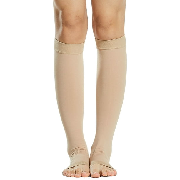 1 Pair Compression Socks Men Women 20-30mmHg Open Toe Compression Stockings Compression  Sleeves for Varicose Vein Swelling 