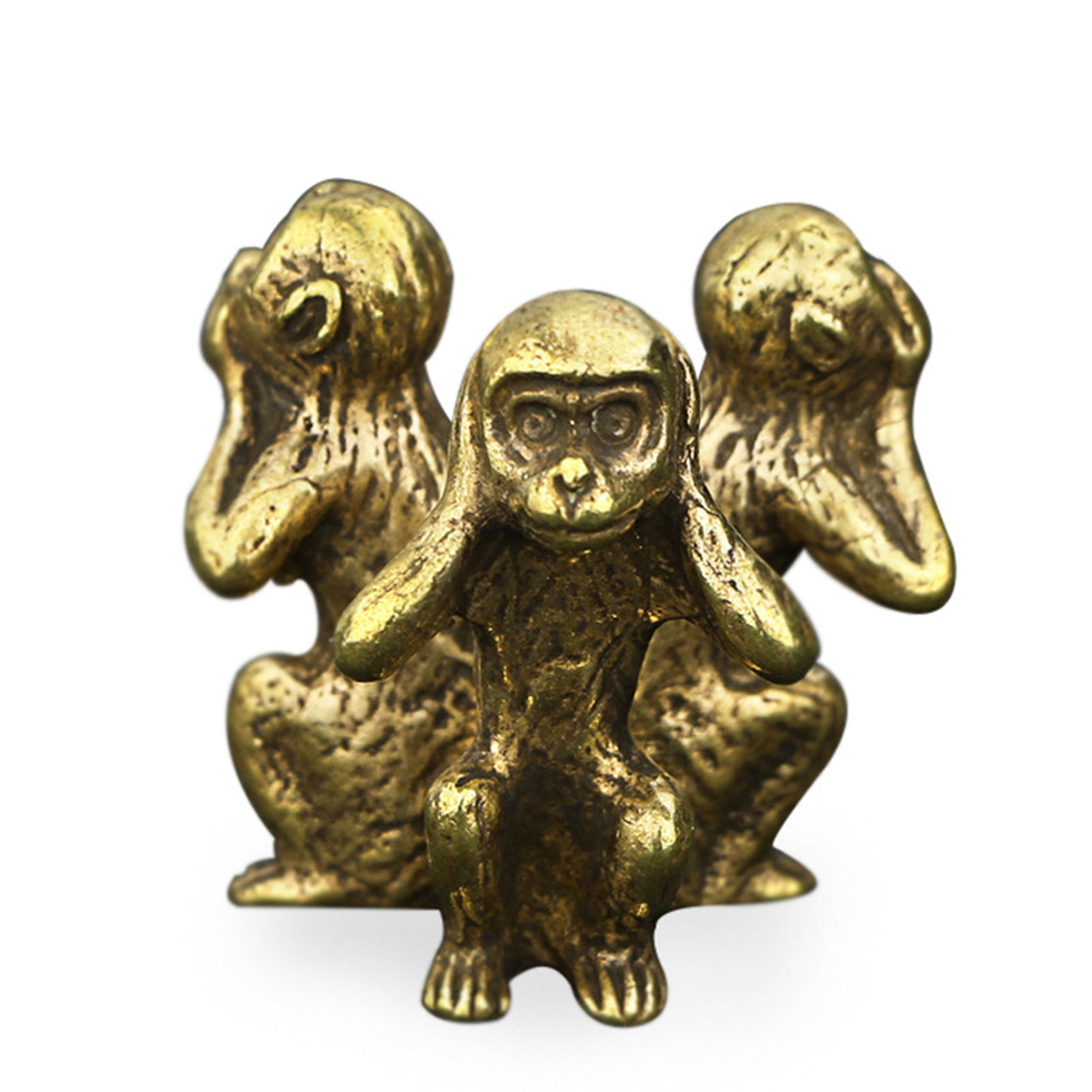 Brass Monkey Mini Animal Desk Home Ornaments Décor Figurines Sculpture Statue 