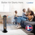 thumbnail image 3 of Lasko Wind Curve 42" 3-Speed Oscillating, Remote, 7.5-Hour Timer, Ionizer Tower Fan T42950, 3 of 11