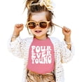 thumbnail image 3 of Retro Four Ever Young Shirt for Boys & Girls Groovy 4th Birthday T-Shirt for Kids Mauve Shirt 4T, 3 of 5