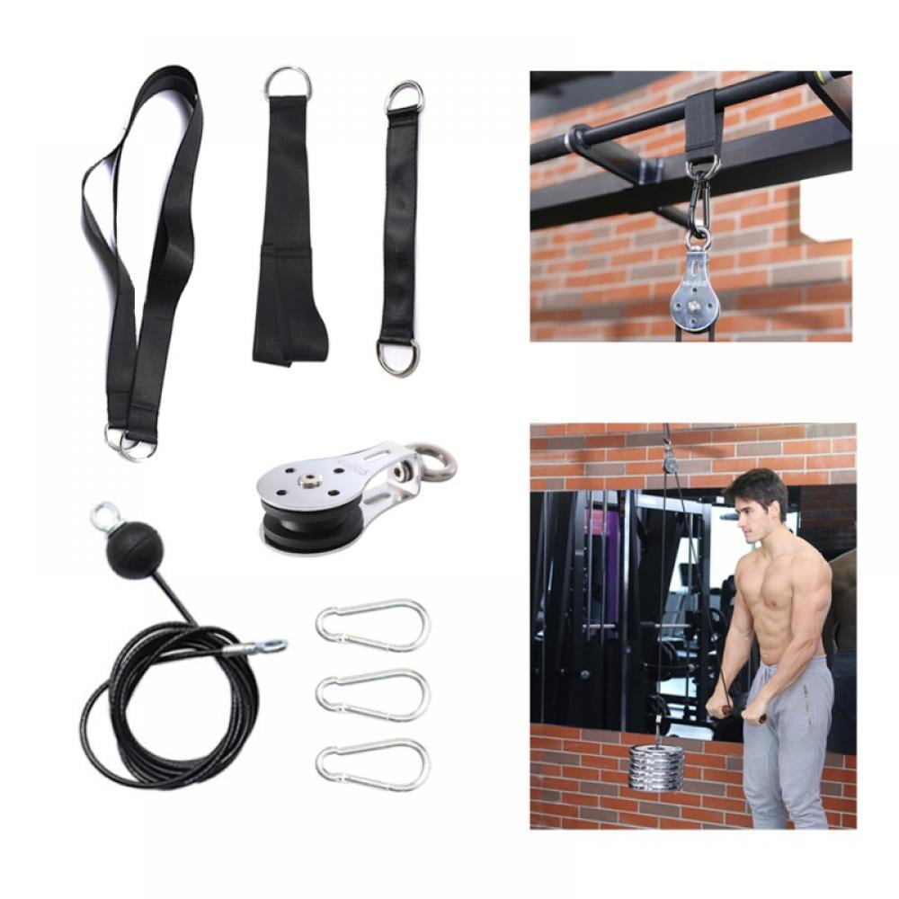 Fitness Bearing Pulley Triceps Rope Cable System Fuyamp Loading Lifting Machine Workout SILVER
