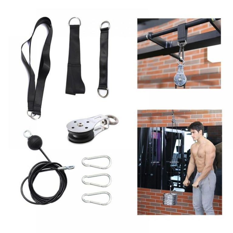 Fitness Pulley Cable System DIY Loading Pin Lifting Triceps Rope Machine Workout Adjustable Length For Home Gym Sport