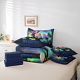 thumbnail image 6 of Homewish Wild Deer Silhouette 7 Pieces Bedding Comforter Set,Jungle Animal Full Bedding Set,Colorful Aurora Starry Sky Fitted Sheet Flat Sheet For Boys Kids,Breathable Home Decor Reversible, 6 of 8