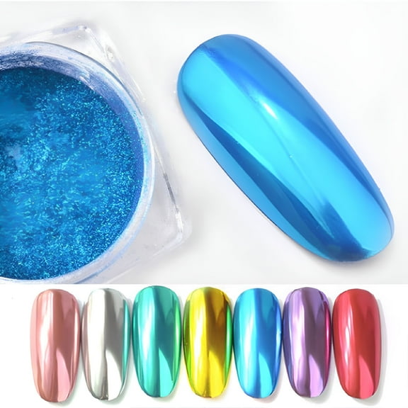 RAGUPEL Flow Gold Mirror Powder Chrome Effect Nail Polish Foil Nails Art Glitter Silver Dip Nail Powder, Include: 1 Box of Nail Powder