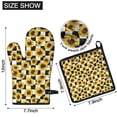 thumbnail image 6 of Checke Sunflower Kitchen Oven Mitt and Pot Holder Sets 4 Pcs for Baking, Cooking and Grilling, Heat Resistant Up To 392 °F, 6 of 7