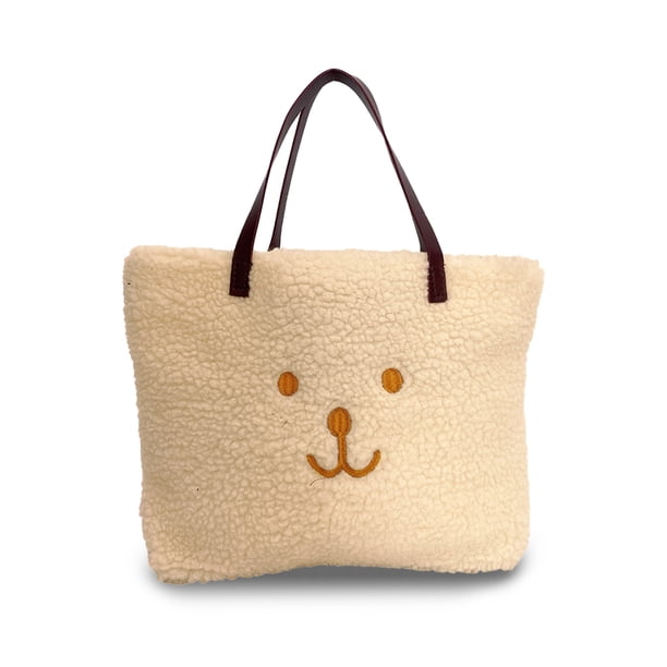 Bolso de hombro de felpa de gran capacidad, bolso de mano, cartera para teléfono, paraguas, bolsa para artículos diversos, fiesta de compras, universidad, marrón Inevent AP008863-03
