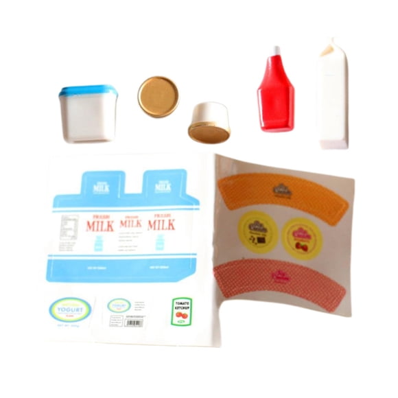Paquete de 5 accesorios de en miniatura leche de Yogurt de simulación casa de Decoración de cocina