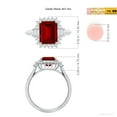 thumbnail image 5 of ANGARA Emerald-Cut Lab Grown 3 Ct Ruby Halo Engagement Ring for Women in 14K White Gold (Size-9x7mm) | July Birthstone, Birthday, Anniversary, Jewelry Gift for Women | Lab-Grown Ruby Ring, 5 of 8