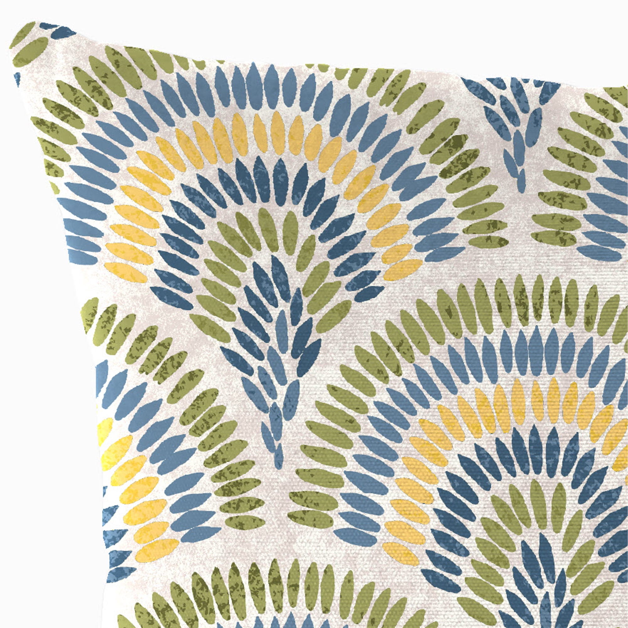 Jordan Manufacturing 20" x 20" Breaker Butter Multicolor Dash Square Outdoor Throw Pillow with Welt (2 Pack)