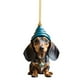 thumbnail image 1 of Colgante para Interior de Coche con Forma de Perro Salchicha 2023, Adorno Navideño para Árbol de Navidad., 1 of 1