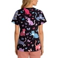 thumbnail image 5 of Kixjoy Scrubs Tops for Women Plus Size Casual Animal Printed Nurse Scrubs V Neck Stretch Short Sleeve Top Lightweight Medical Womens Blouses with Pockets, Red L, 5 of 6
