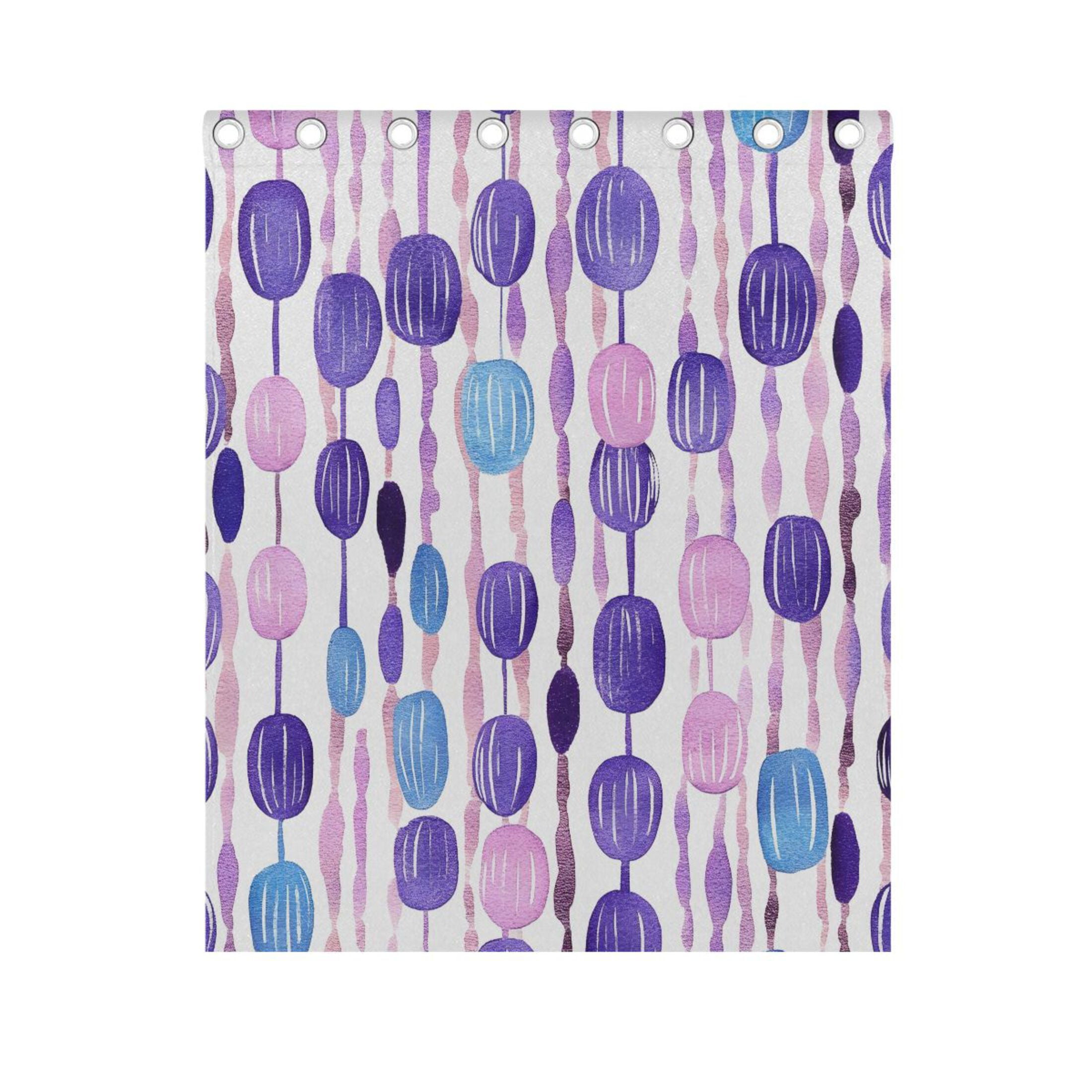 Purple and Blue Bead Pattern 63x55in Window Curtain Panels 63x55in 2-Piece Heavy Duty 80% Light Blocking