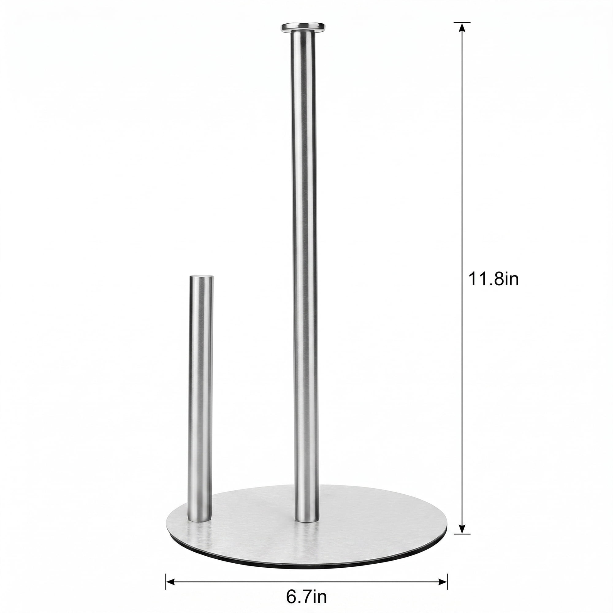 Unique Bargains Countertop Non Slip Base Paper Towel Holder Silver 11.8x6.7inch