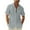 Gray, variant on VSSSJ Mens Cotton and Linen Shirts Loose Fit Solid Color Button Down Short Sleeve Collared Tee Shirts with Pocket Casual Summer Walking Shirt Blouse Beige XXL